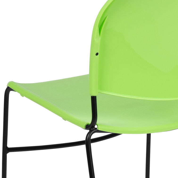 Green plastic discount lawn chairs stackable